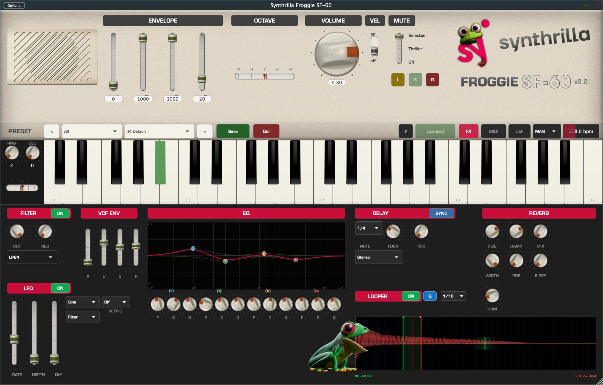 Synthrilla Froggie SF-60 - Plugin Screenshot